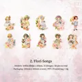Blumen-Kinderreime PET Aufkleber mit Goldfolie für DIY Journaling 20er Set Deko - Blumenkinderreim
