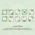 Lace butterfly PET stickers set with laser gold foil in fresh green for DIY crafts - Lace Trace