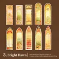 Baroque marque-pages en papier beige avec vitraux d'église colorés, lot de 10 - Soleil Brillant