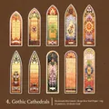 Baroque church window style bookmarks in gothic gold foil on beige specialty paper - Gothic Church