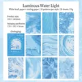Blue water ripples journal paper pack 20 sheets in vellum and kraft material - Glistening Water