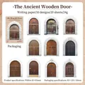 Vintage window and door theme scrapbook paper set with 20 sheets for DIY journal decor - Ancient Wooden Door