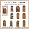Vintage architectural door stickers for scrapbooking with 10 unique paper designs - Palace Style Gate