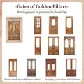 Golden Pillar Door vintage hollow-out stickers for scrapbooking and DIY decor - Golden Pillar Door