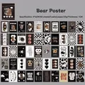 50 pieces of bear and dessert themed aesthetic stickers with checkered patterns for scrapbooks - Bear Pictorial