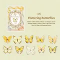 Vintage golden butterfly PET stickers with gold foil details for DIY journals - Fluttering Butterfly