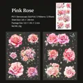 Pegatinas Jardín de Rosas en PET rosa con detalles en relieve de lámina dorada - Rosa Rosa