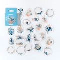 Set d'autocollants décoratifs thème vie marine avec baleines bleues et méduses - Autocollants Thème Marin (Mer de Fleurs Calme)