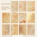 Vintage lace scrapbook paper set with 50 sheets of retro brown decorative light paper - Lace Trim