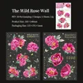 Pegatinas decorativas de PET jardín de rosas silvestres con relieve dorado para scrapbooking - Pared de Rosas