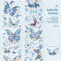 Ruban PET décoratif Butterfly Fantasy série bleu rêve avec motifs floraux 60mm x 2m - Fantaisie de Papillon