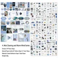 Blue vintage collage paper set with 150 pieces for scrapbooking and DIY crafts - Wind Warm After Mist
