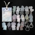 Lace florale scrapbooking stickers set met 30 stuks doorschijnend DIY materiaal papier - Geglazuurde Fles