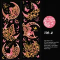 PET decorative tape with gold foil butterfly and star theme in pink watercolor style - Star and Moon Butterfly