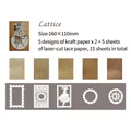 Retro-Set mit Kraftpapier und weißem Spitzenpapier für Scrapbooking, 160x110mm, 15er-Pack - Punktraster