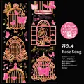 Rose Ballad PET decorative tape with gold foil butterfly and floral patterns - Rose Love Song