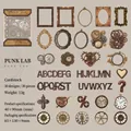 Steampunk style decorative scrapbook card set with vintage gears and frames 30 pieces - Gear Memory