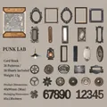 30-piece vintage steampunk hollow card set with gears and industrial decorative patterns - Number Plate