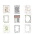 Set di carta pizzo retrò con motivi floreali e bordi fustellati per journaling - Tè bianco al chiaro di luna