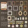 Retro punk hollow cardstock material stickers set for DIY scrapbooking, 30 pieces - Time Lab