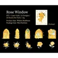 Rose Window PET-stickers met lasergouden afwerking voor DIY scrapbooking decoratie - Roos Venster