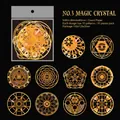 Magic Crystal laser-cut gold foil stickers for journaling with mystical circle designs - Magic Crystal Ball