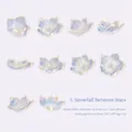 Twilight PET flower stickers in Starlight Snow style with iridescent purple and blue hues - Interstellar Snow