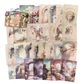 Retro dreamlike fantasy scrapbooking paper set with pink castle and princess themes - Night Castle
