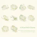 Floral PET decorative stickers in light green with holographic pearlescent finish - Bell Wind Romance