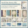 Set de 30 hojas de papel vintage Cielo Estrellado para scrapbooking con 15 diseños - Cielo Estrellado Errante