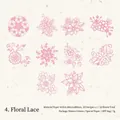 Carta pizzo floreale rosa con 10 motivi decorativi traforati per scrapbooking e diario - Pizzo floreale