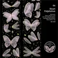 Cinta PET decorativa de mariposa dorada láser en estilo de ala púrpura translúcida - Latido del Corazón