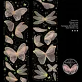 Luminous PET butterfly tape with laser gold foil and translucent wings for journaling - Chasing Whale
