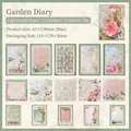 Garden Diary vintage decorative scrapbooking paper with 30 sheets of floral light paper - Garden Diary
