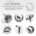 Cosmic cat PET stickers with seashell light finish for scrapbooking decor, set of 5 pieces - Cat Fairway