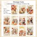 30 τμχ vintage χαρτί scrapbooking με θέμα πορτοκαλί γάτες για χειροτεχνίες - Πορτοκαλί Γάτα