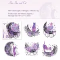 Cosmic Kitten PET stickers with shell light finish for scrapbooking decor, set of 5 - Flowers and Cat