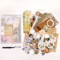 Vintage astronomy and map themed scrapbook sticker kit with paper, clips and tweezers - Long Night Preface