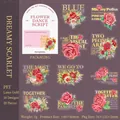 Autocollants floraux en PET or laser avec 20 pièces de motifs de roses pour le journaling - Cramoisi de Rêve