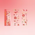 Künstlerische rote Rosen PET-Sticker mit goldenen Sternen und Schleifen für Journaling - Rote Rose Thema