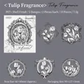 Baroque border tulip PET stickers with shell light finish for journaling decoration - Tulip Fragrance