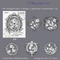 Adesivi in PET tulipano barocco con finitura perlescente per decorare diari - Fragranza di Tulipano