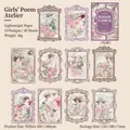 Lot de 30 feuilles de papier vintage pour scrapbooking avec cadres fleuris et motifs rétro - Atelier de Poésie pour Filles