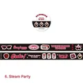 Retro steam party theme washi tape with vintage sunglasses and red clock patterns - Steam Party