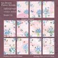 Vintage Bastelpapier Set mit Blumen und Schmetterlingen, 10 verschiedene Blumendesigns - Meeresbrise Blumenbach
