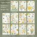 Vintage Blumen und Schmetterling Scrapbooking-Papier Set mit 30 Blatt leichtem Dekopapier - Gindia Seide