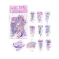 Set di adesivi PET olografici con meduse e balene per scrapbooking e decorazioni - Medusa Luminosa