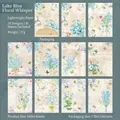 Vintage-Scrapbooking-Papier im Lakeside Floral Design mit Blumenmustern für Bullet Journals - Seeblaue Blumensprache
