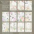 Vintage-Deko-Papierset mit Blumen- und Schmetterlingsmustern für Scrapbooking, 30 Blätter - Weißer Federduft