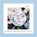 Dreamy whale theme stickers with shell light laser finish in blue and green hues - Whale